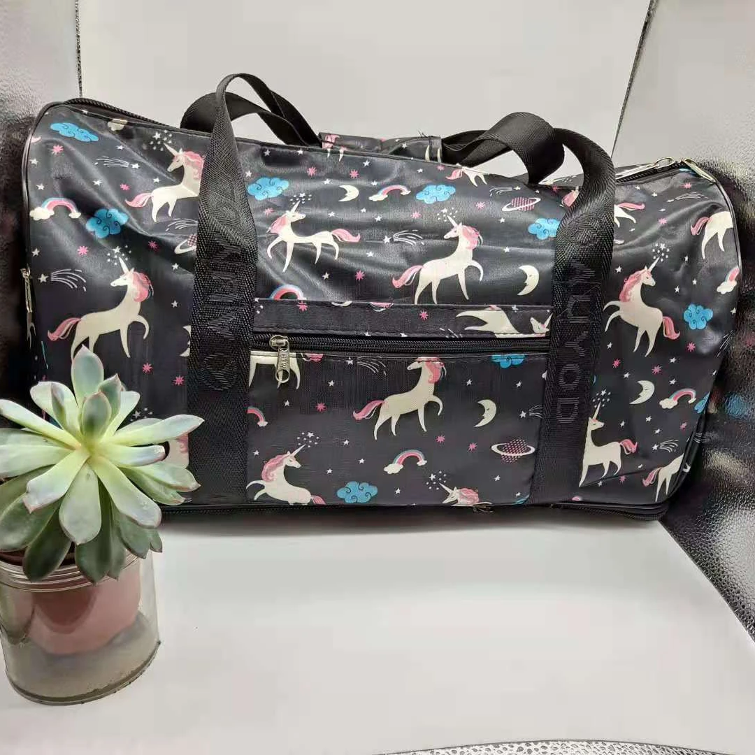 

custom team overnight travel bags luggage waterproof nylon black weekend organizer sneaker duffle bag