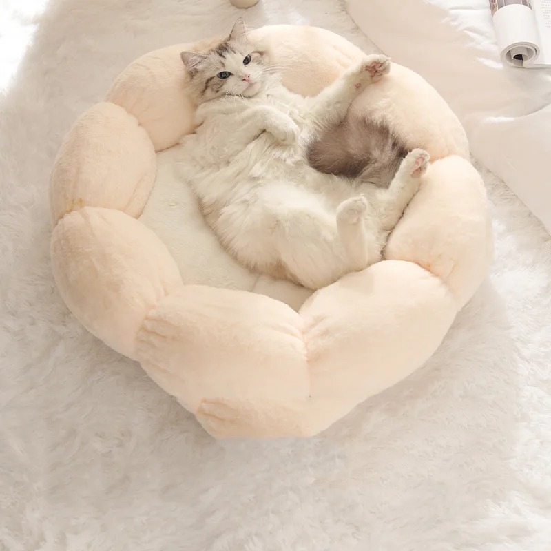 

Flower Nest Soft Pet Dogs Cat Chat Chie Beds Warm Pet Mattress products Hund Productos Camas de Para Perros Gato Mascotas, As picture