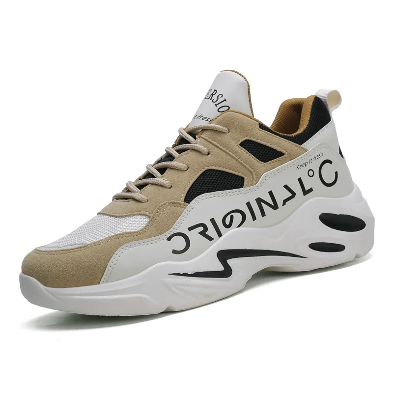 

Low Price New Spring breathable male catwalk sports shoes sneakers men, Beige blue white