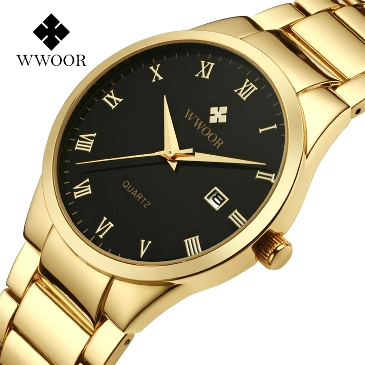 

WWOOR 8830 Luxury Mens Watches Stainless Steel Classic Sports Watch For Man Business Quartz Hand Clock relogio masculino