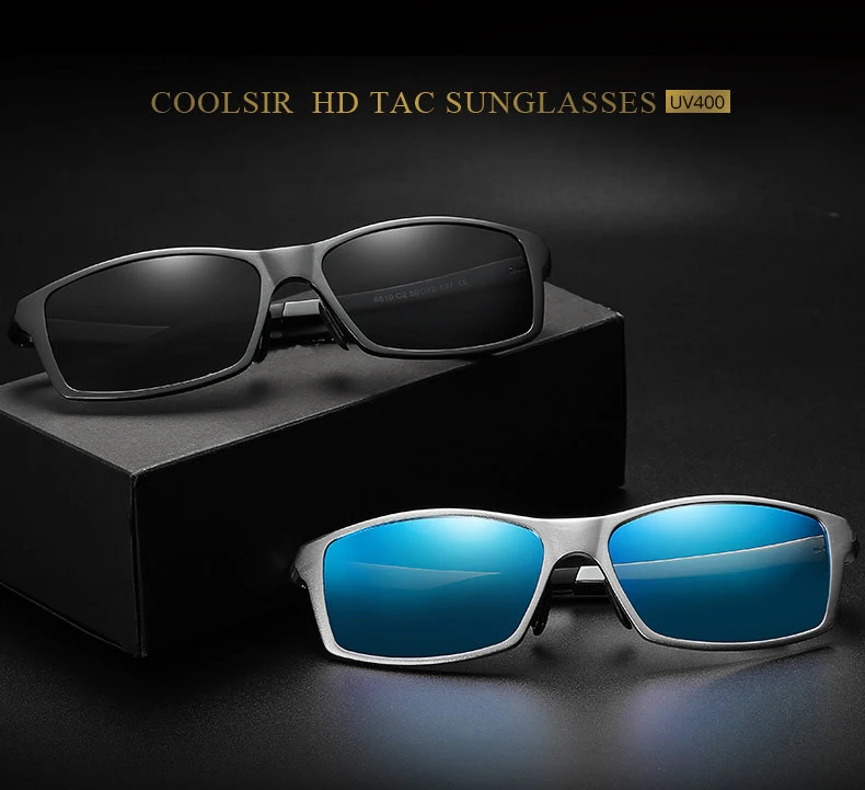 Fuqian eyewear classic  square polarized  sports driving custom logo men sunglasses