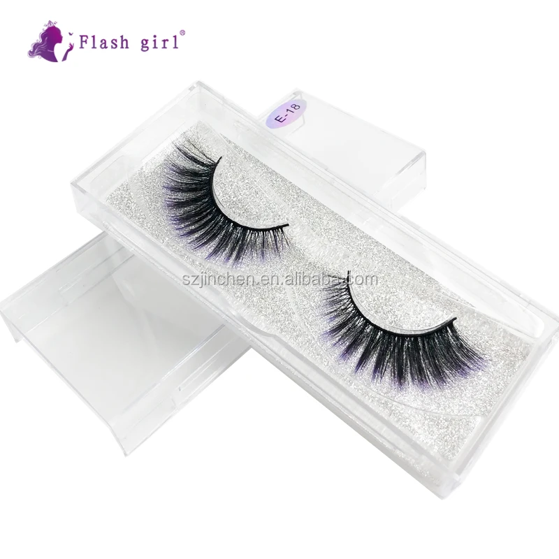 

The Newest 19 Styles 1 pair makeup lashes E18 Transparent Terrier Colorful Eyelashes, Colors