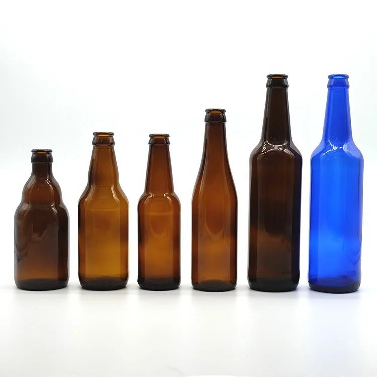 

Wholesale Empty Beer Bottles 330ml 500ml 650ml Long Neck Beer Glass Bottle with Crown Cap