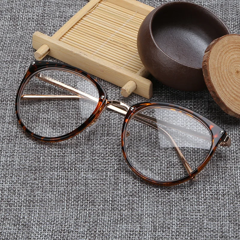 

SKYWAY Fashion Men And Women Retro Oversized Round Frame Myopia Spectacle Frame Metal Optical Frames
