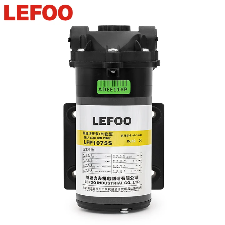 LEFOO Self-priming 75G RO Diaphragm Booster Pump for Water Purifier Booster Pump for Reverse Osmosis 75 Gpd