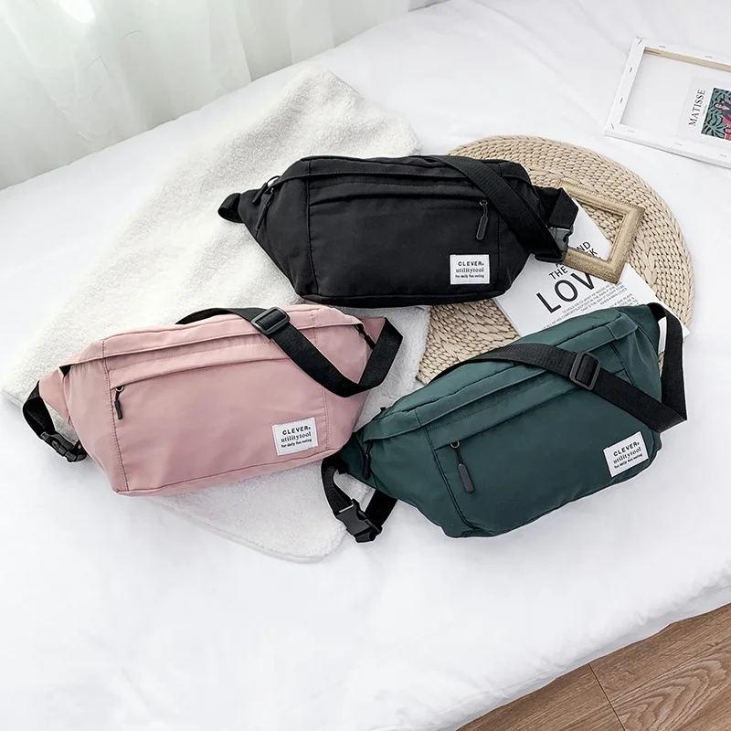 

New multi-function high-capacity shoulder Crossbody canvas waist belt bag for women, Deep green, pink, black, or customized color