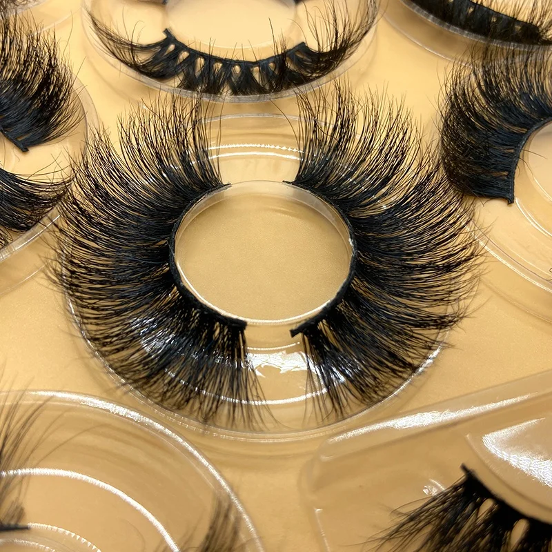 

pink lashbox Handmade 100% real mink eyelashes private label 27 mm mink eyelashes