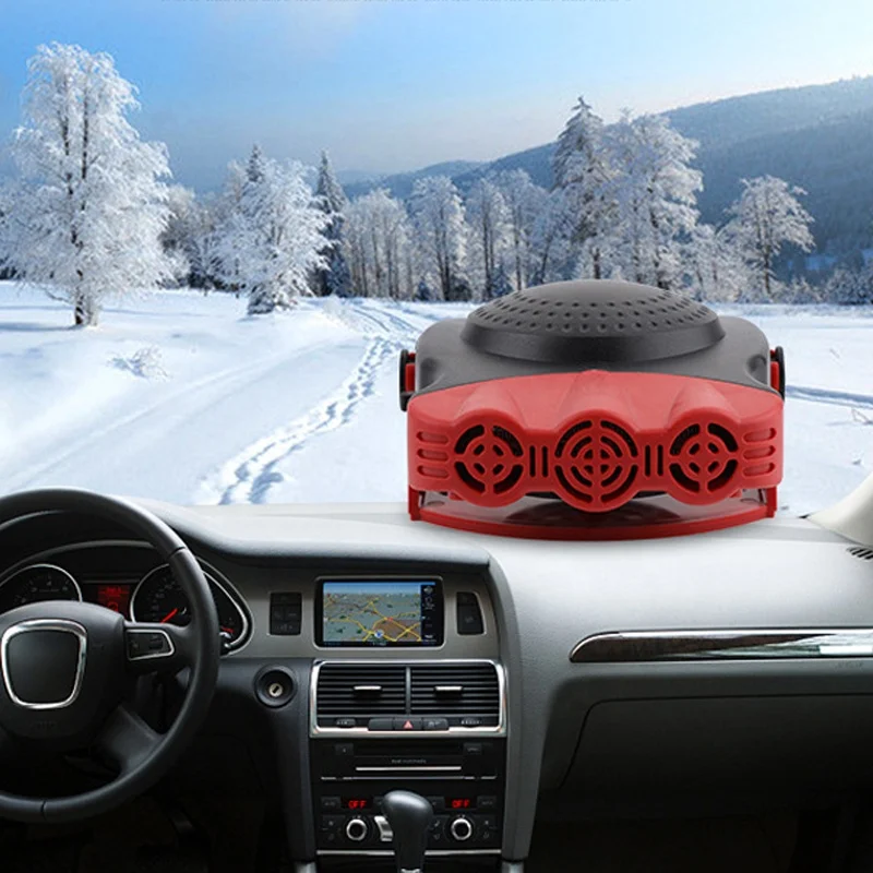Calentador de coche 12 V 150 W con funci/ón de refrigeraci/ón y calefacci/ón color rojo apto para tipos generales de coches calentador de parabrisas 2 en 1 que se conecta al encendedor de cigarrillos
