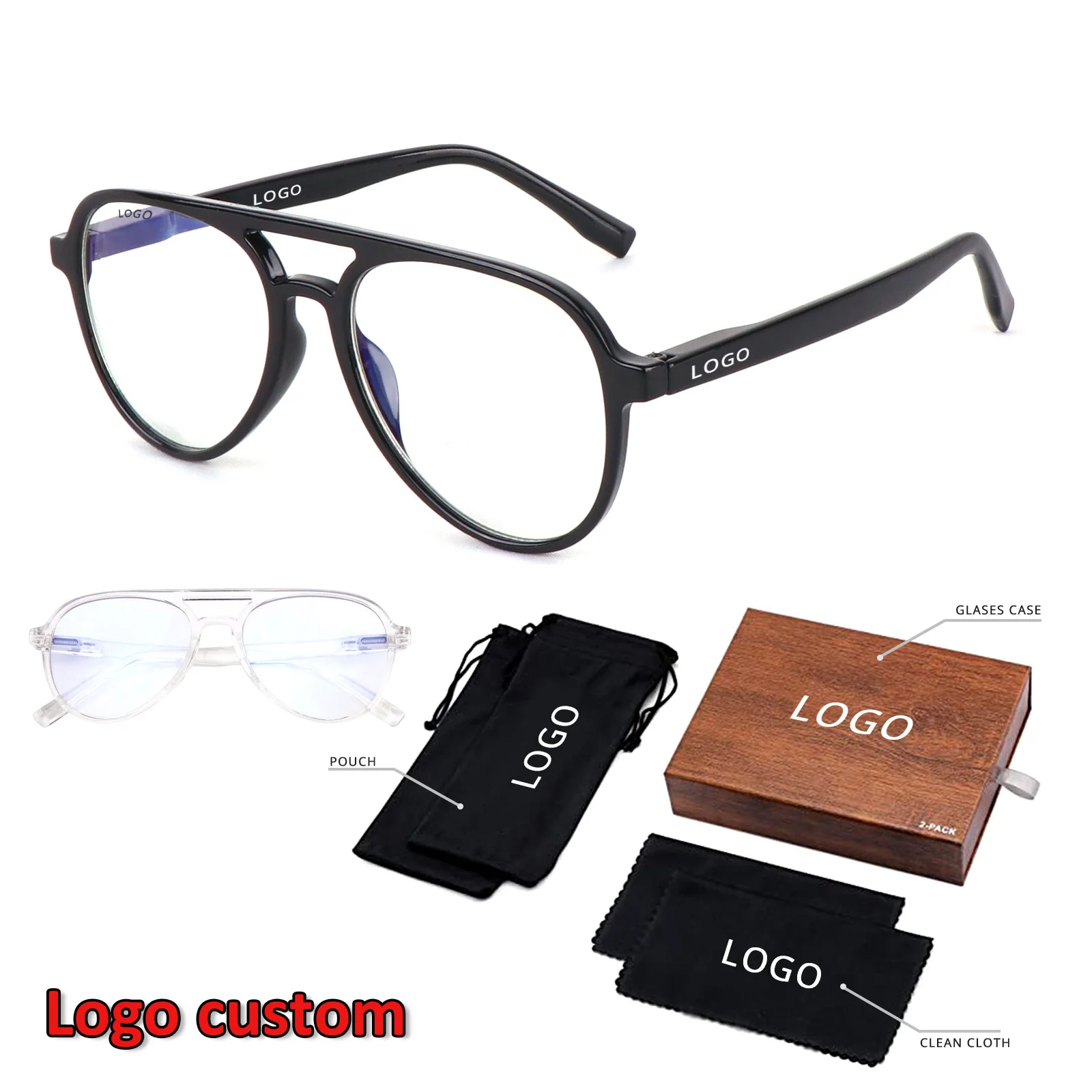 

2022 Aviation Glasses Computer Glasses Clear Anti Blue Lens Glasses Anti Blue Light Blocking for Man and Women