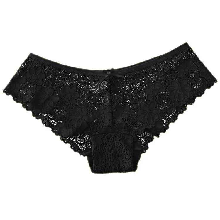 

LangQin Brand wholesale 2 piece pack sexy underwear plus size women lace panties, Black,dark blue,red,dark gray,burgundy,pink