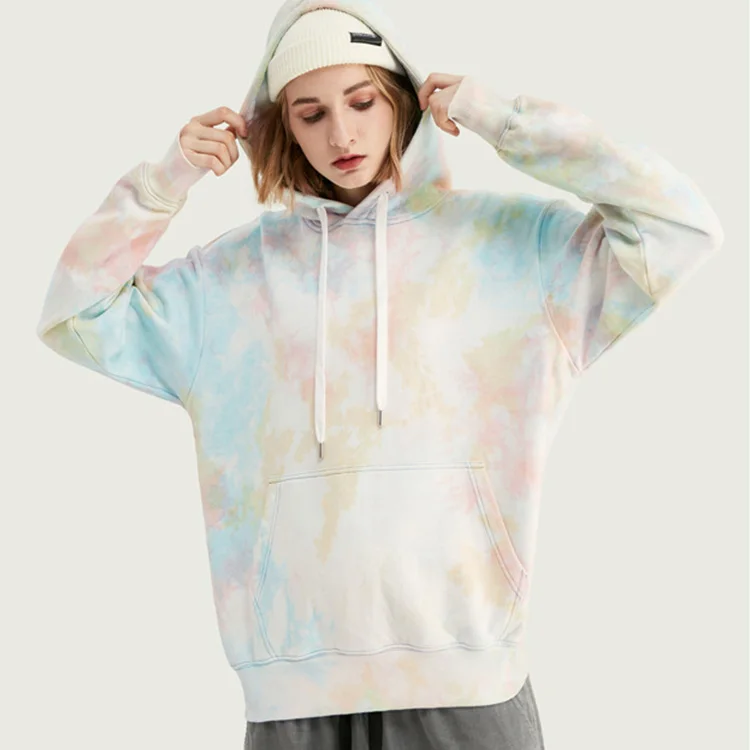 

Wholesale Streetwear Tie Dye Pullover Hoodie Women, White
