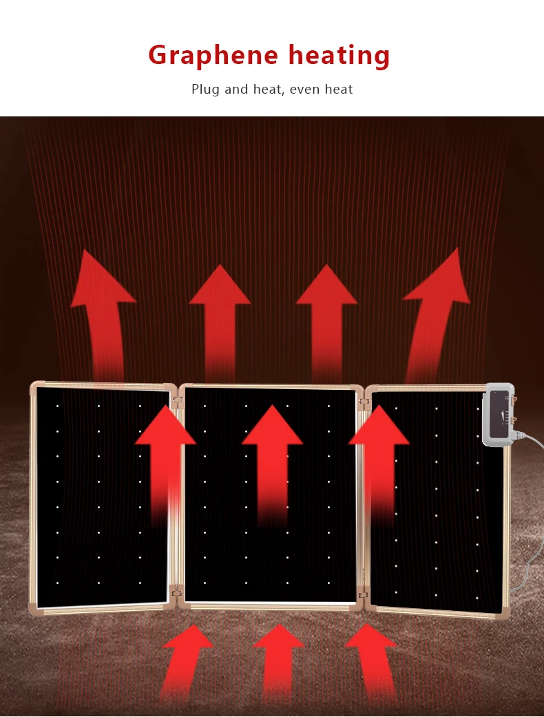 Foldable Carbon Crystal Far Infrared Panel Heater Personal Easy Home Office Use Portable Room