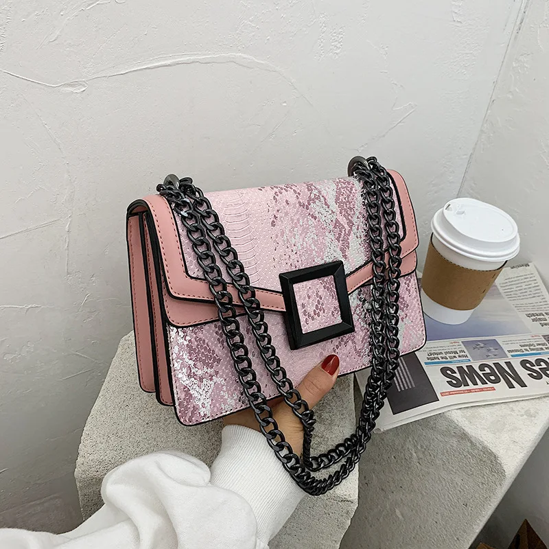 

2020 Fashion Snakeskin Shoulder Vintage woman handbags luxury handbags and purses Crossbody Bags, 4 colors