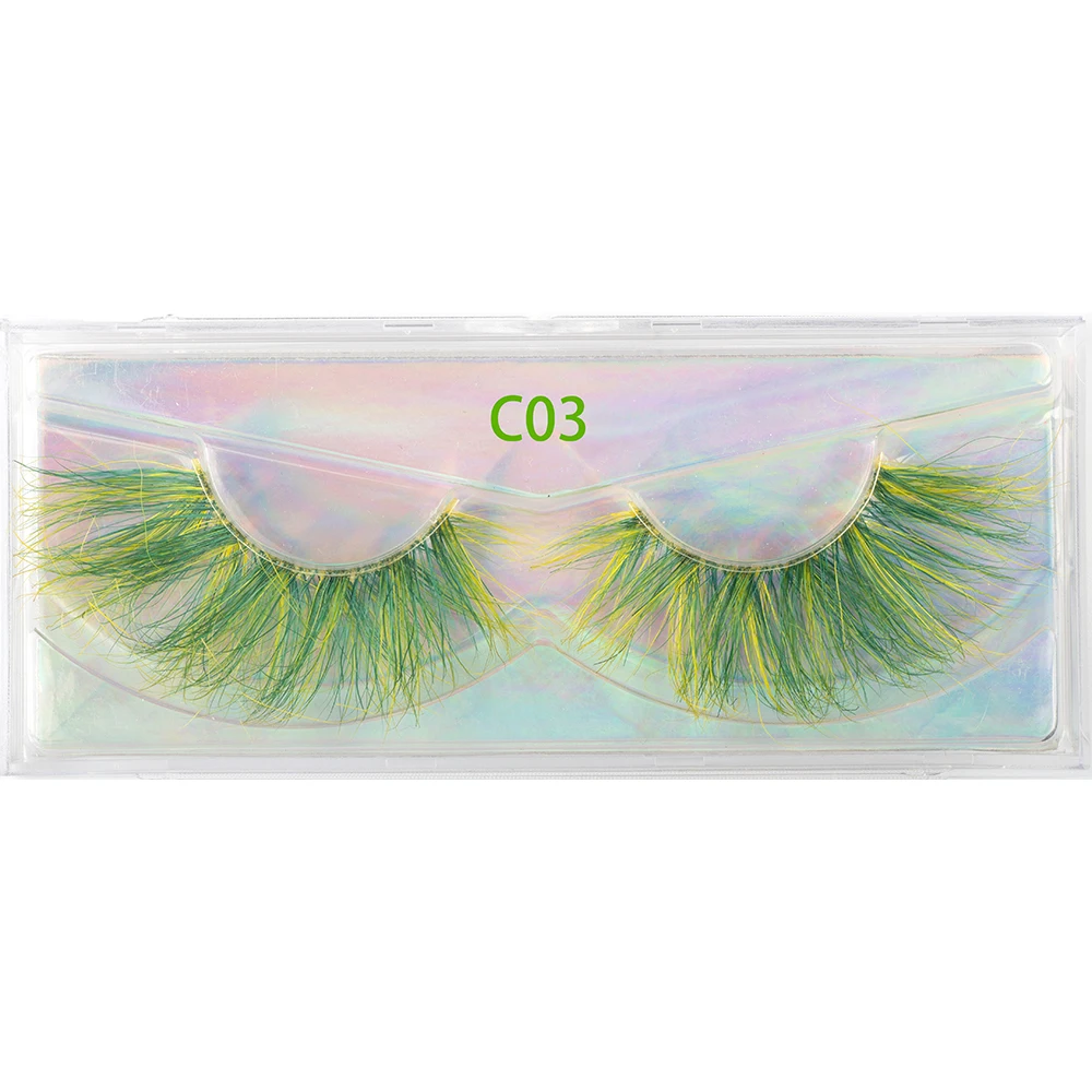 

Color eyelash mink wholesale custom box offers labels and other eyelashes