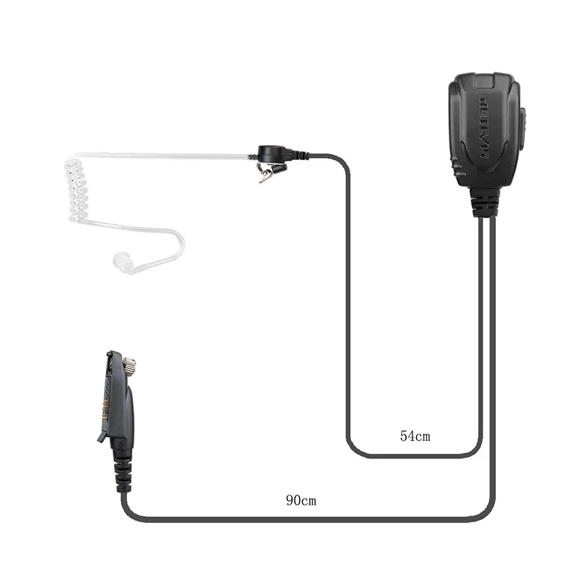 

Air Tube Earpiece Headset Earphone with PTT and Microphone for PD780 Two Way Radio