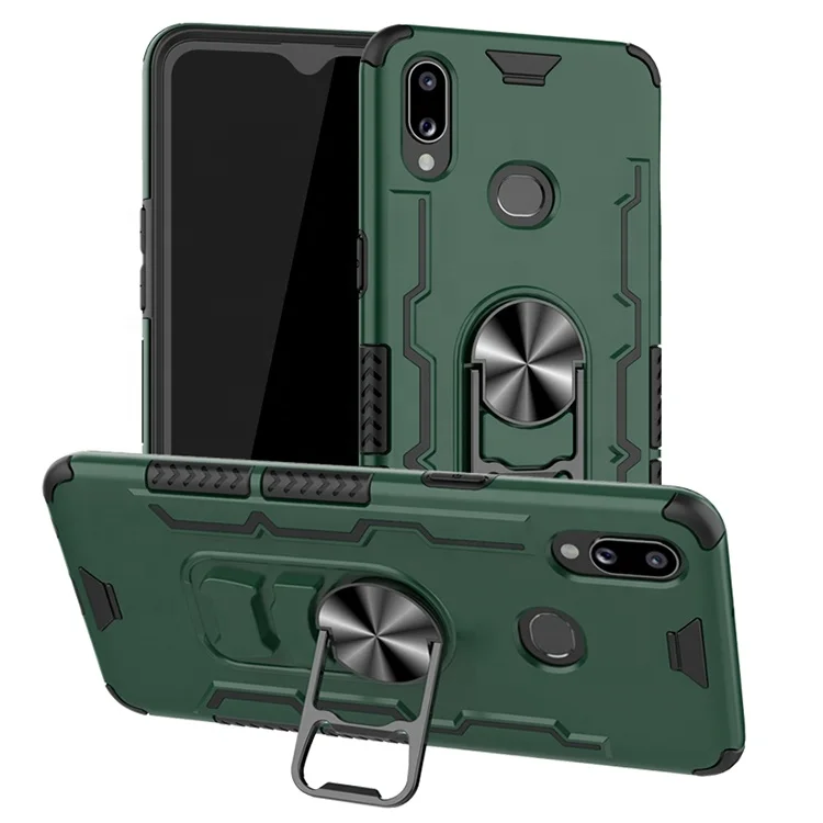 

Amazon Hot Selling TPU PC Magnetic Car Bracket Functional Kickstand Military Cell Phone Cover for Samsung A10s, Multi colors