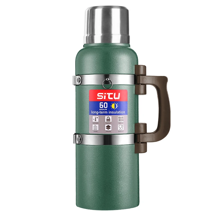 

stocked double wall stainless steel water bottle with handle sport bottle for outdoor insulated