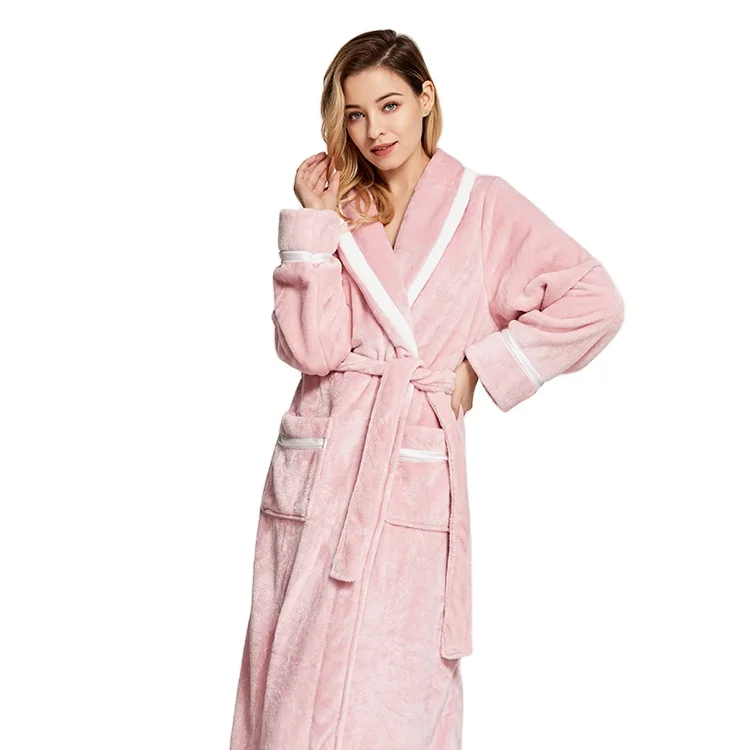 

2020 China Soft Winter robe Sexy Hotels Womens flannel Satin Bathrobe