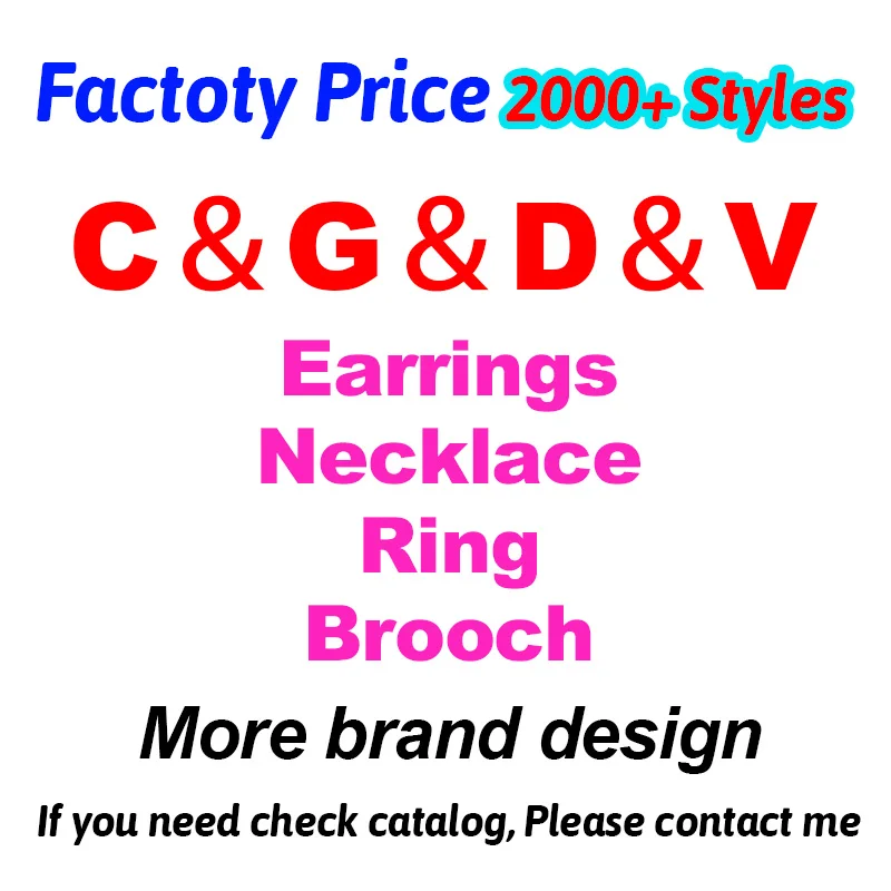 

Finelai Fashion silver letters top quality jewelry designer famous brands luxury cc gg cd necklace bracelet earrings, Colorful