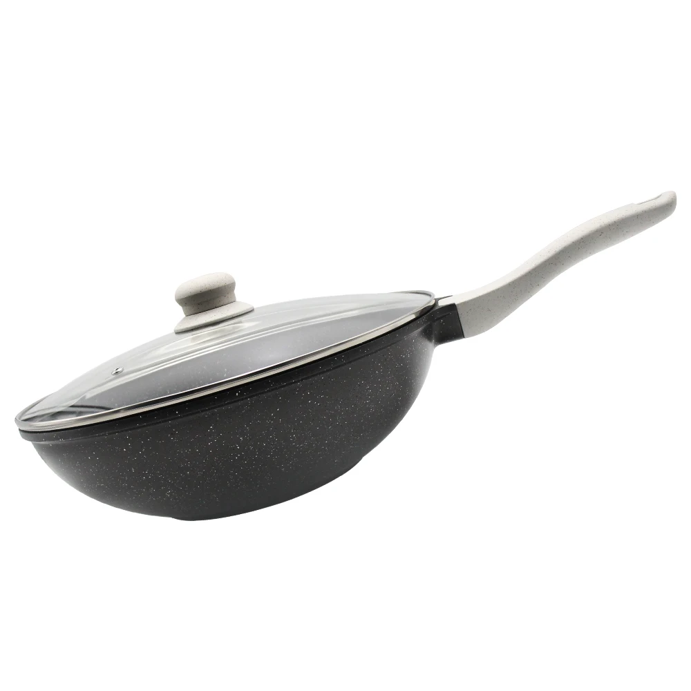 

Stir Fry Pan With Lids Nonstick Wok Pans With Glass Lids Induction cooker gas stove Chinese wok