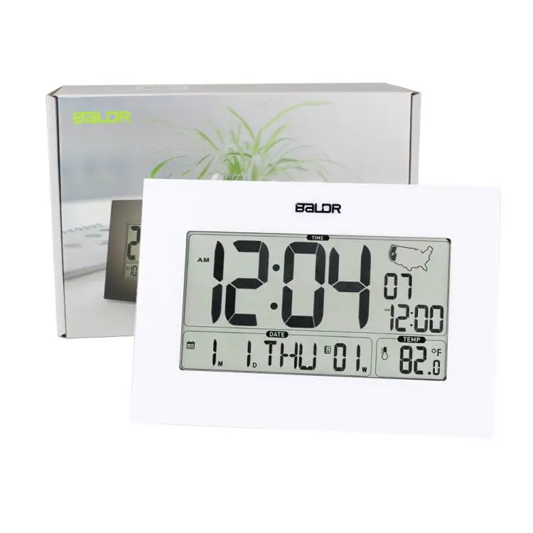 

USA Indoor Temperature Wall Alarm Digital Table Atomic Clock Digital LCD Indoor Table Clock