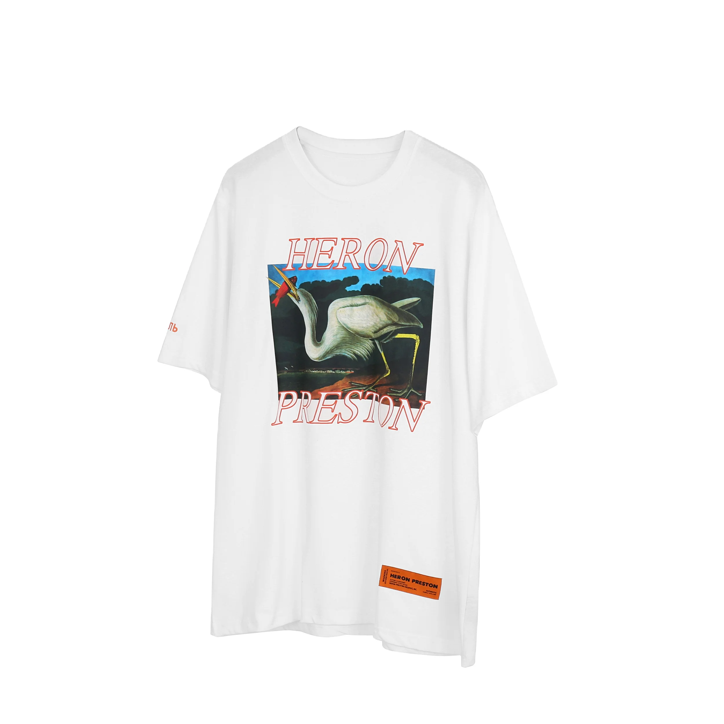 

Retro 3D Crane Direct Spray Printing Red-crowned crane Shirt New Summer Loose Half Sleeve
