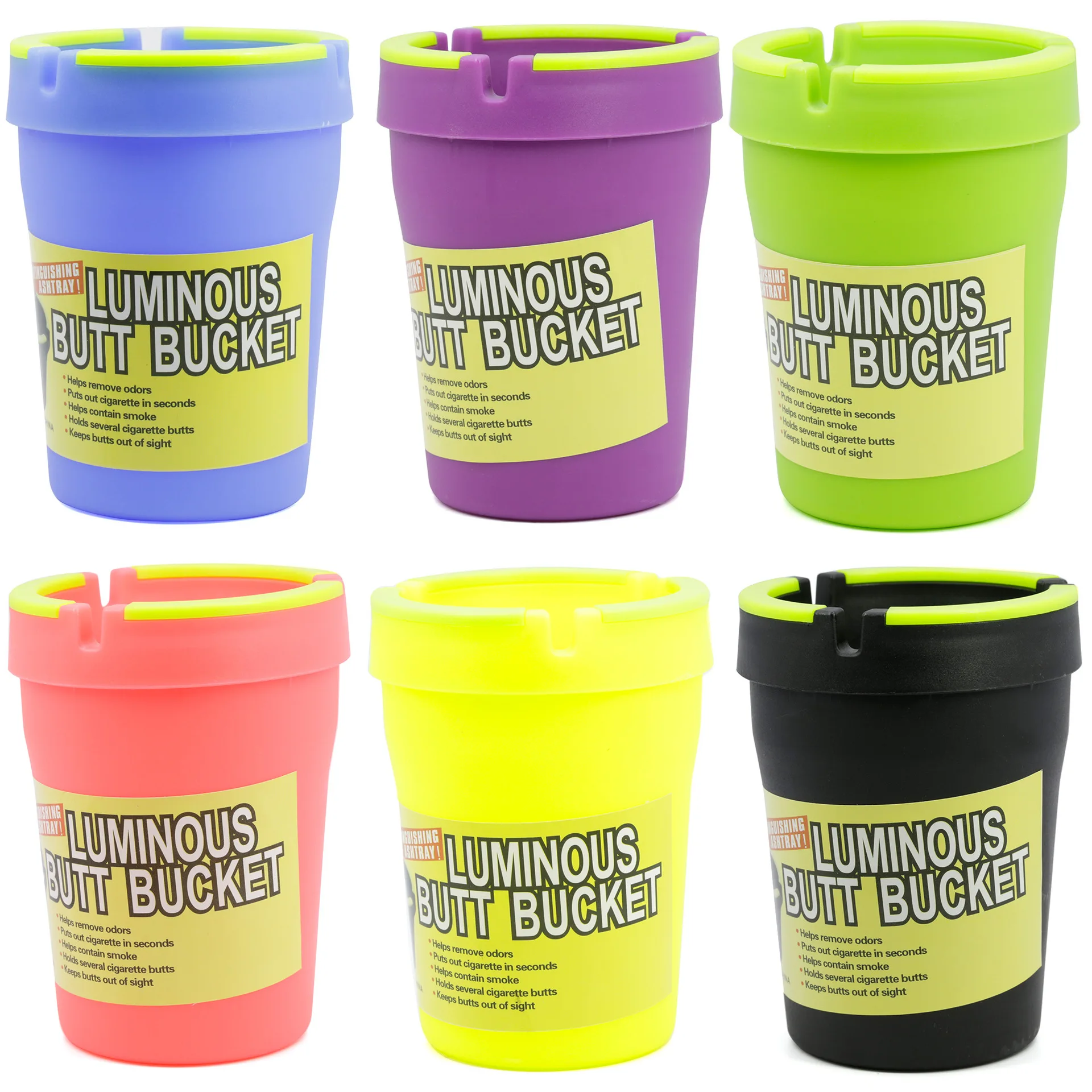 

Multi-color Portable Luminous Car Ashtray Contrast Color Plastic Ashtray Bar Hotel Office Travel Ashtray, Picture