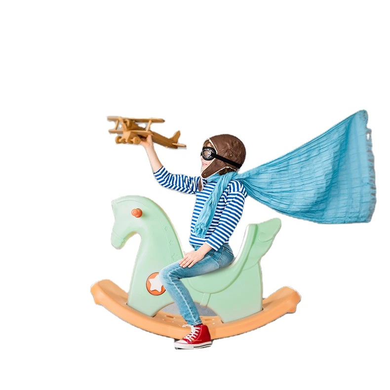 
Babygo Updated new design baby home ride plastic rocking horse for kids indoor play 