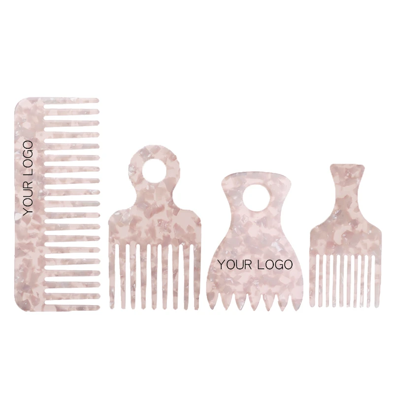 

Factory direct Mini acetate board tortoise shell color Afro comb Jelly color lovely cute wide tooth comb for women