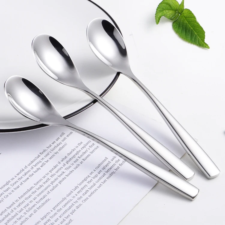 

amazon best selling tea spoon stainless steel mirror polish high quality tea spoon tea 304 material, Silver