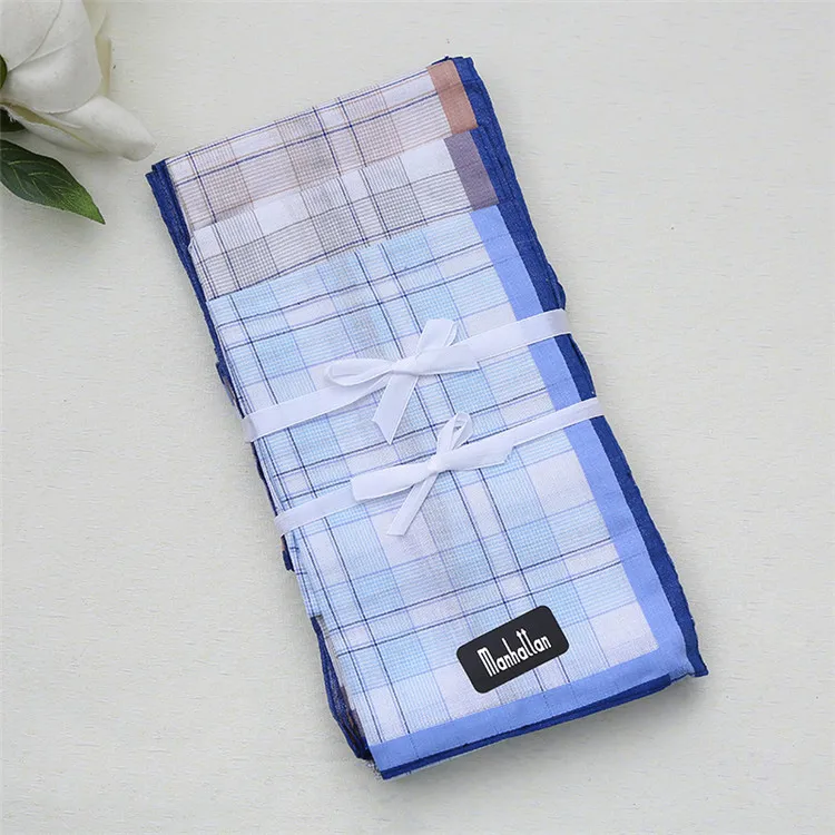 
Wholesale new fashion simple design soft cotton mens plain handkerchief 