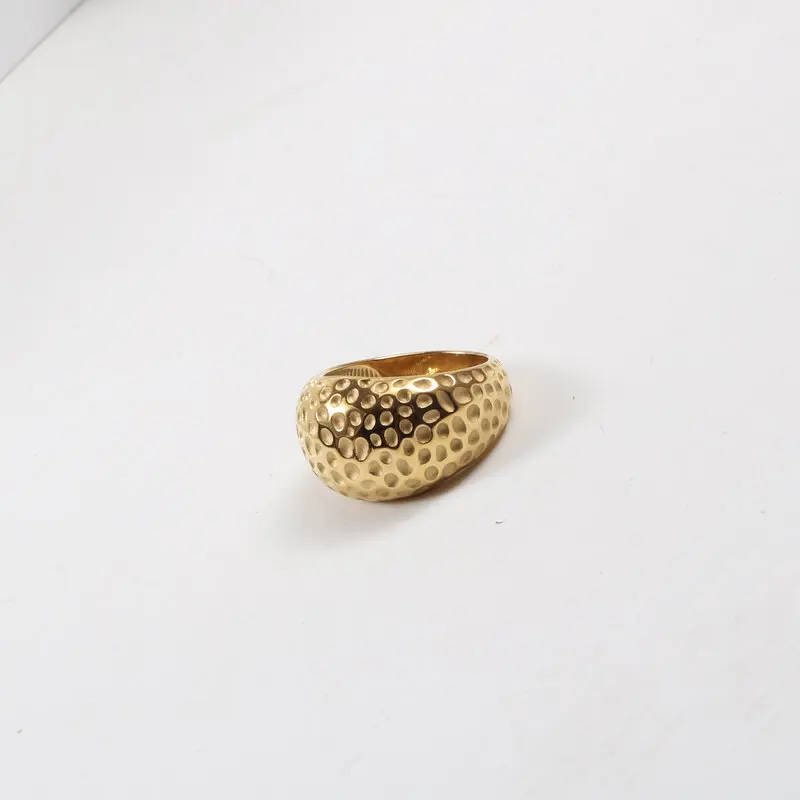 Joolim Jewelry Bumpy Stainless Steel Rings for Women Tarnish Free Gold Jewelry Wholesale Gold Chunky Rings