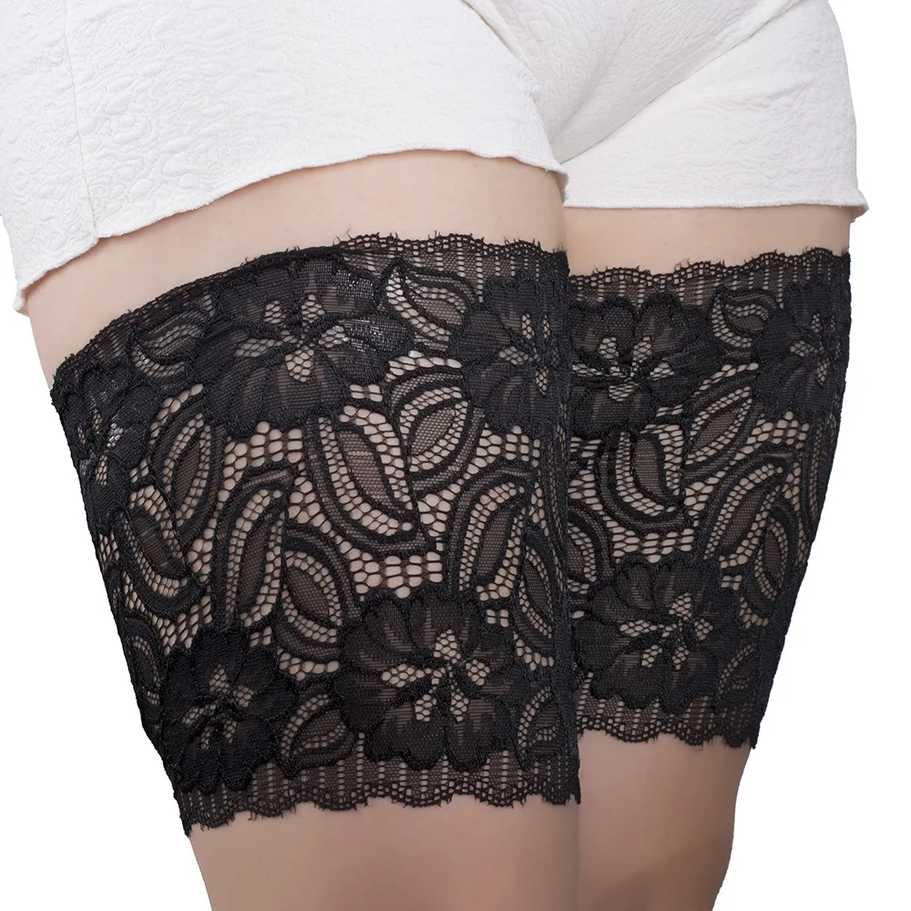 

Sexy elastic lace thigh cover anti-friction invisible stockings thigh bands