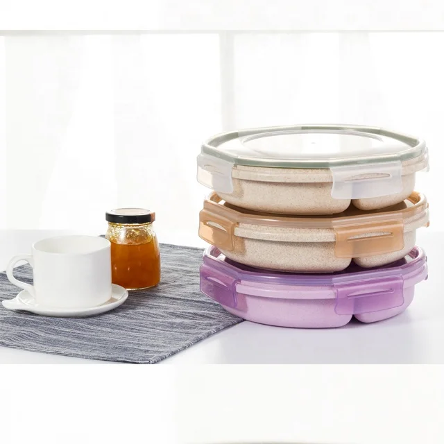 

Leakproof Wheat Lunch Box Containers Wheat Fiber Tiffin Lunch Box Bento Box With Spoon Fork