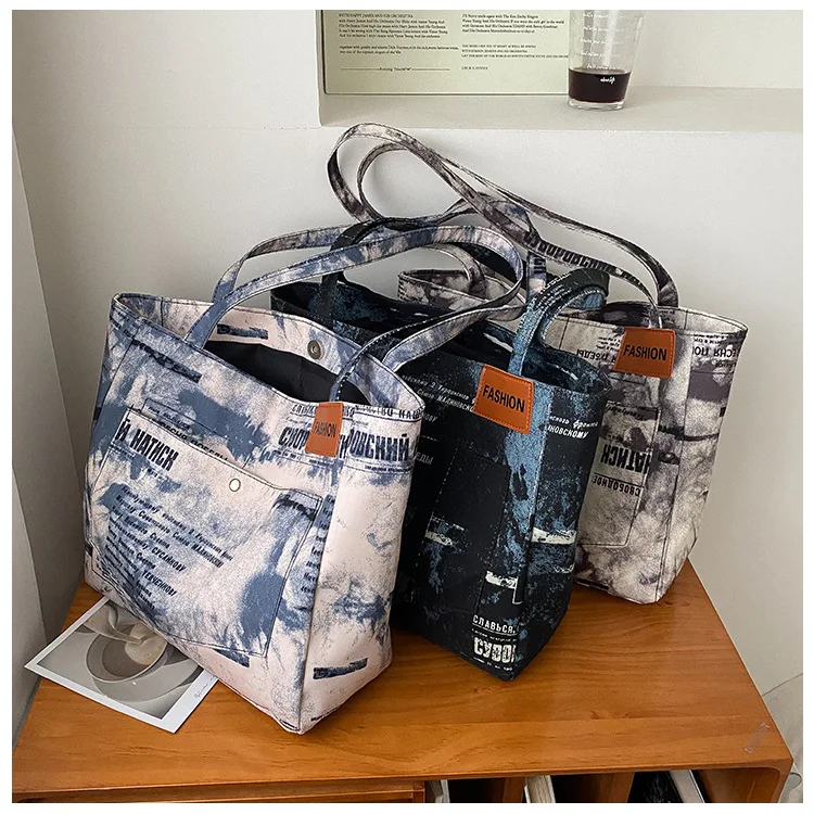 

Newspaper Canvas Bag Female Summer Large Capacity 2022 New Magazine Appendix Portable Tote Bag Wild Shoulder Bag