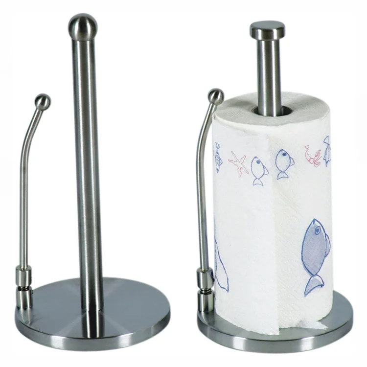 

T123 Kitchen Vertical Roll Holder Desktop Paper Towel Storage Holders Tissue Punch-free Storage Rack Paper Napkin Shelf