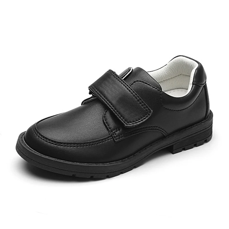 

children black Genuine Leather school shoes for boy student come back school