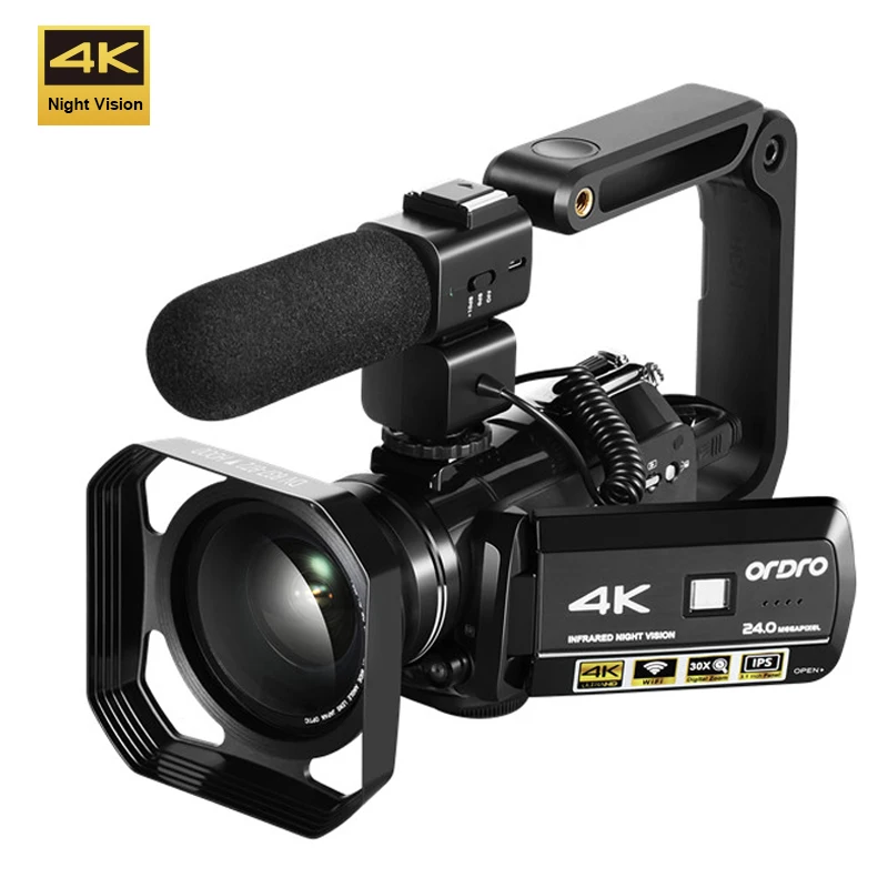 

ORDRO Professional AC3 Wedding Night Vision Vlog 4K Digital Handycam Video Camera