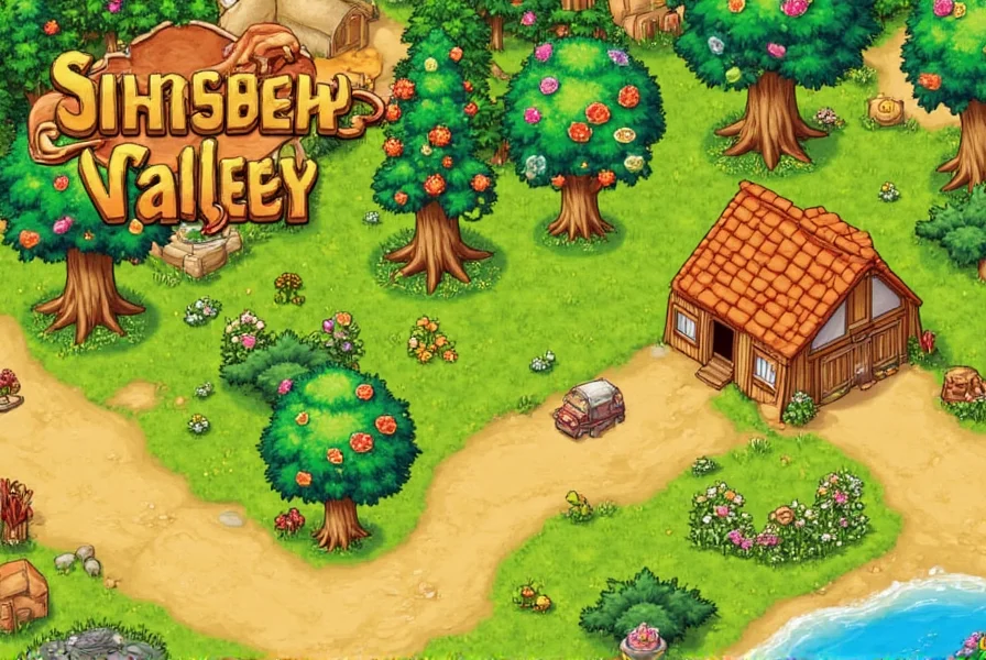 Stardew Valley Ginger Island map showing volcano, farm plots, and parrot locations