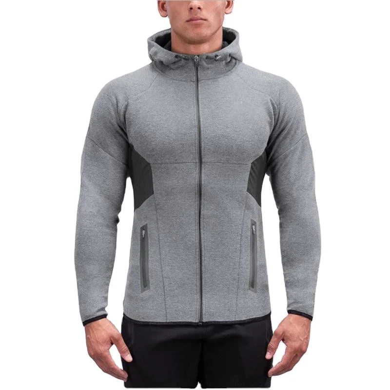 

2021 Wholesale Custom Logo Hoodies With Zipper Sweatshirts Gym Sportswear Jackets For Men