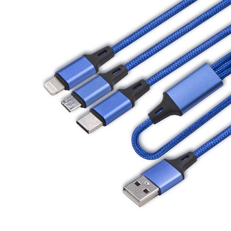 
3 in 1 cable quick charger 3a phone charger cable fast multi usb charging cable 
