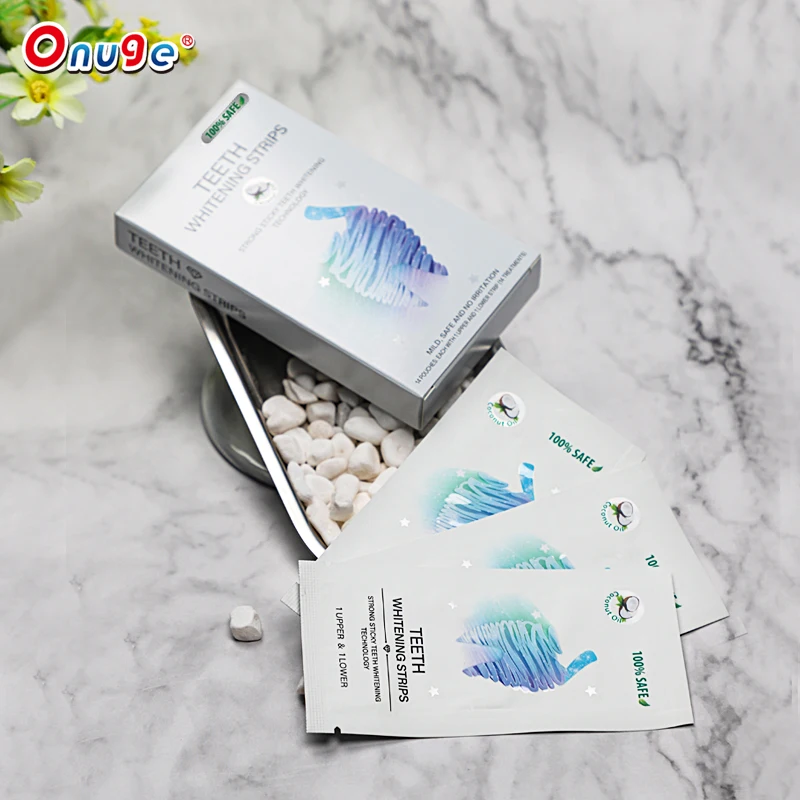 

New Arrival Onuge Oem Private Label 14 Pouches 6% Hp Teeth Whitening Dry Strips