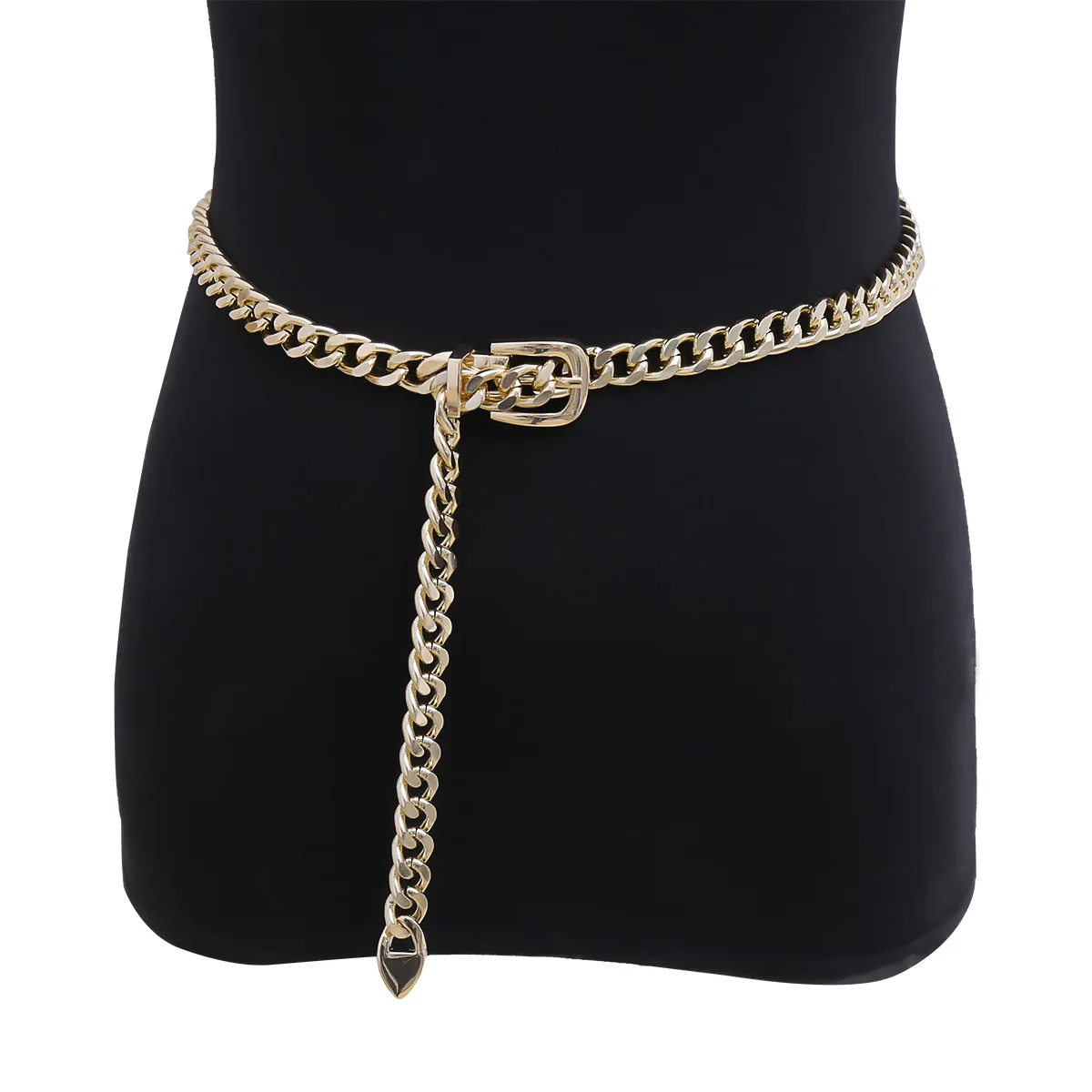 

2021 newest summer personality punk metal Cuban chain body jewelry gold belt waist body chain for women