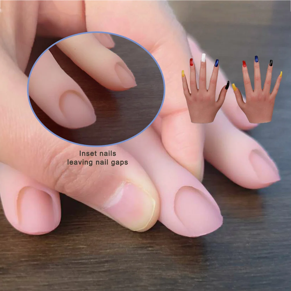 URCHOICE Short Type Realistic Full Silicone Hands Model Female Hands Mannequin for Mancurist Jewelry Display  Nail Practising