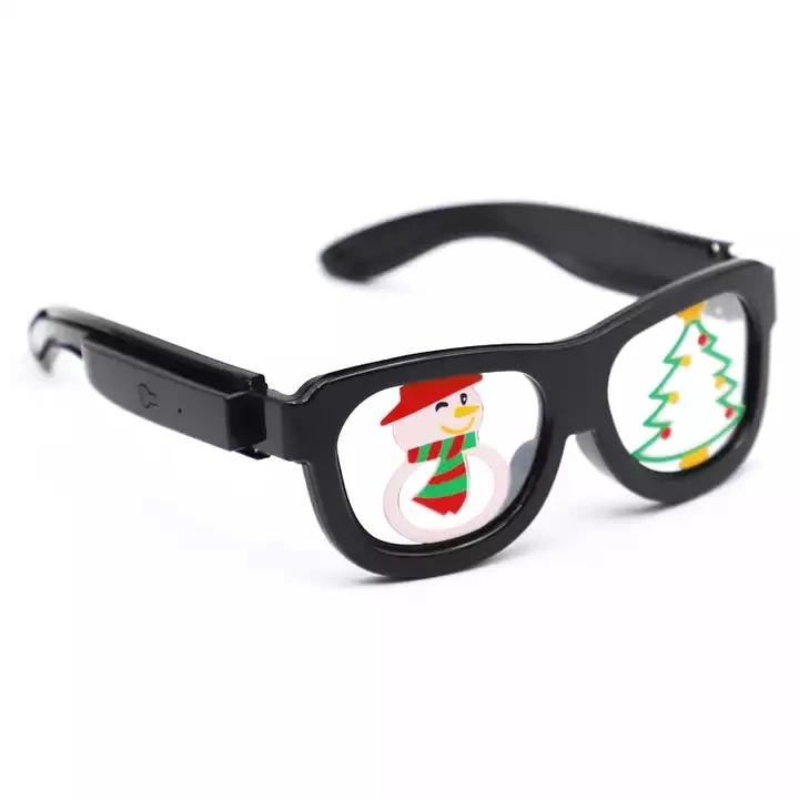 

Design Christmas Sunglasses Ready To Ship Square Crazy Party Style Men Women Fluorescent Light Led Sunglasses For Party