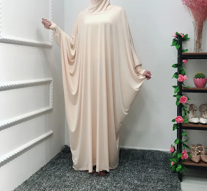 

Wholesale Muslim Islam Prayer Clothing Dubai Fashion Women Muslim Long Bat Sleeve Hooded Robe Casual Dress Islamic Cardigan, As shown