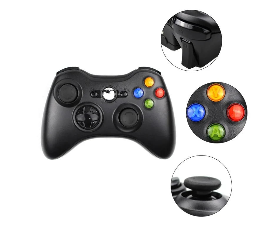 

XBOX360 wireless BT game controller new dual-vibrate PC controller, Black white