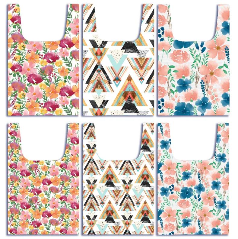 

Newest Printing Reusable Foldable Pocket Tote Polyester Reusable Fold Shopping Bag, Customized color
