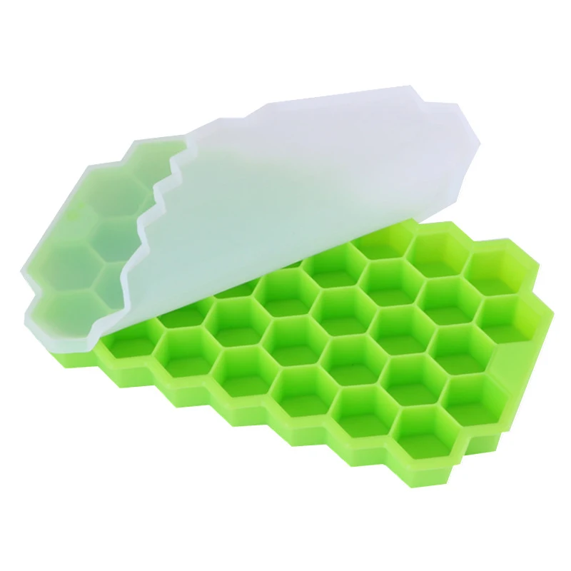 

Wholesale silicon gummy bear mold honeycomb silicone mold ice tray with lid, Green