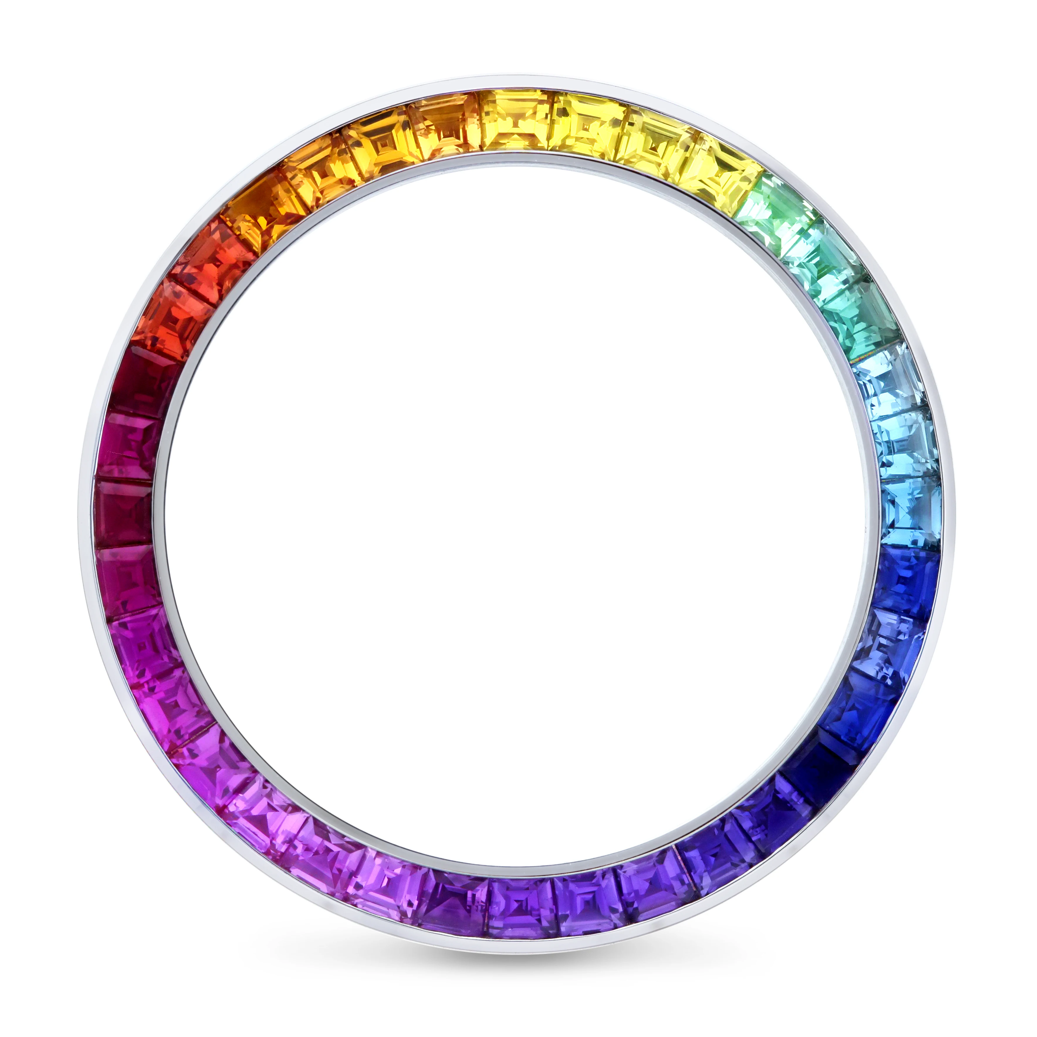 

Customized Watch Parts Daytona Rainbow Bezel Inserts Made Out of Stainless Steel with Rainbow Stone